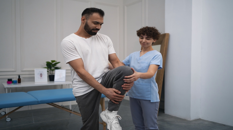 Patient receiving physiotherapy treatment for arthritis